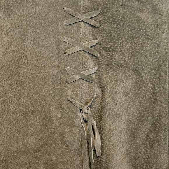 Vintage Live a Little Olive Suede Zip Jacket - Picture 10 of 12